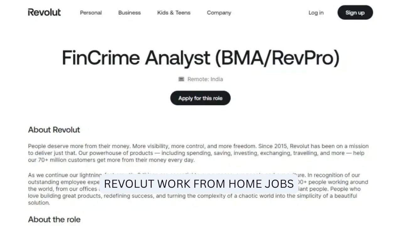 Revolut Work From Home Jobs